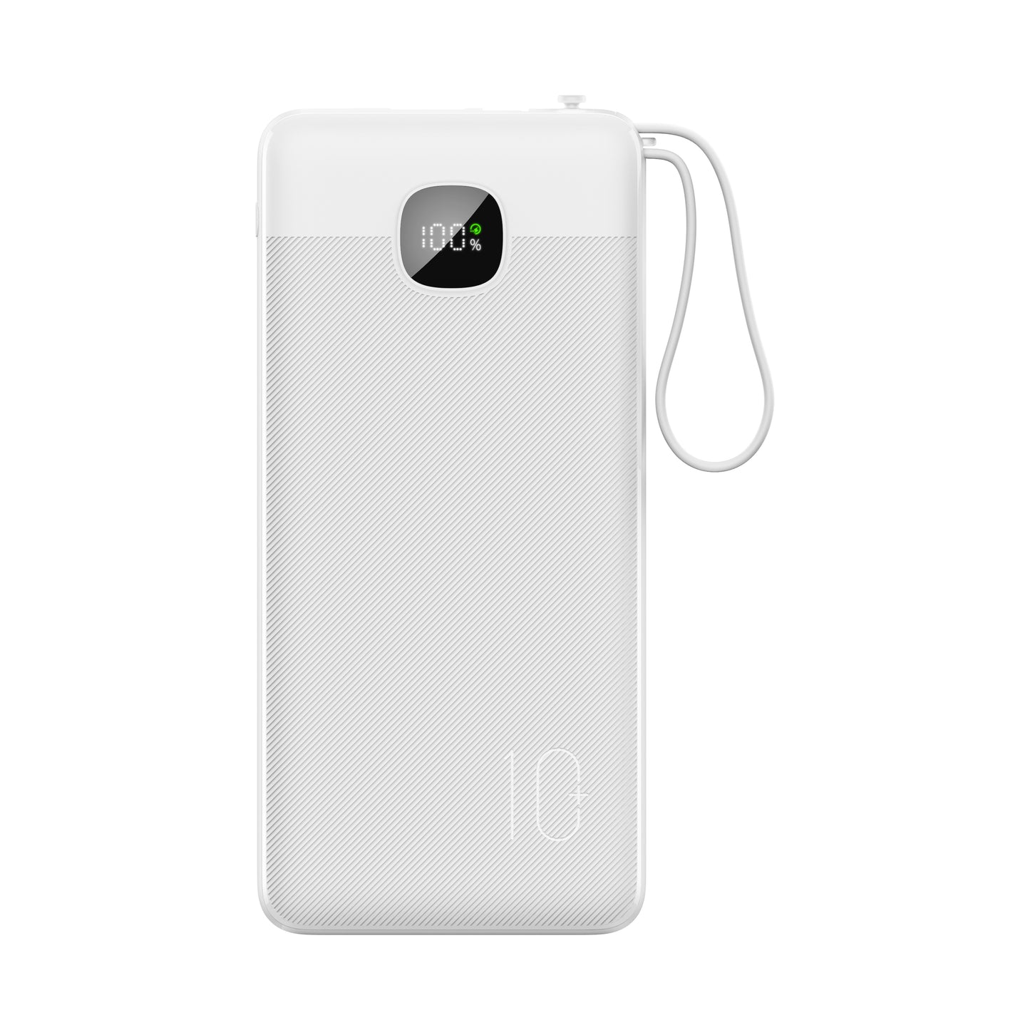 Powerbank 20.000 mAh mit integriertem USB-C-, USB-A- & Lightning-Kabel – Externer Akku mit Display und Schnellladefunktion