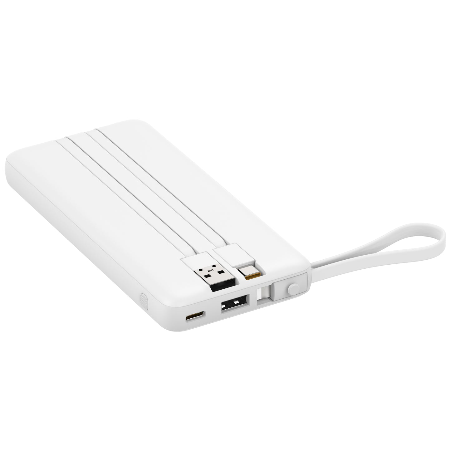 Powerbank 20.000 mAh mit integriertem USB-C-, USB-A- & Lightning-Kabel – Externer Akku mit Display und Schnellladefunktion