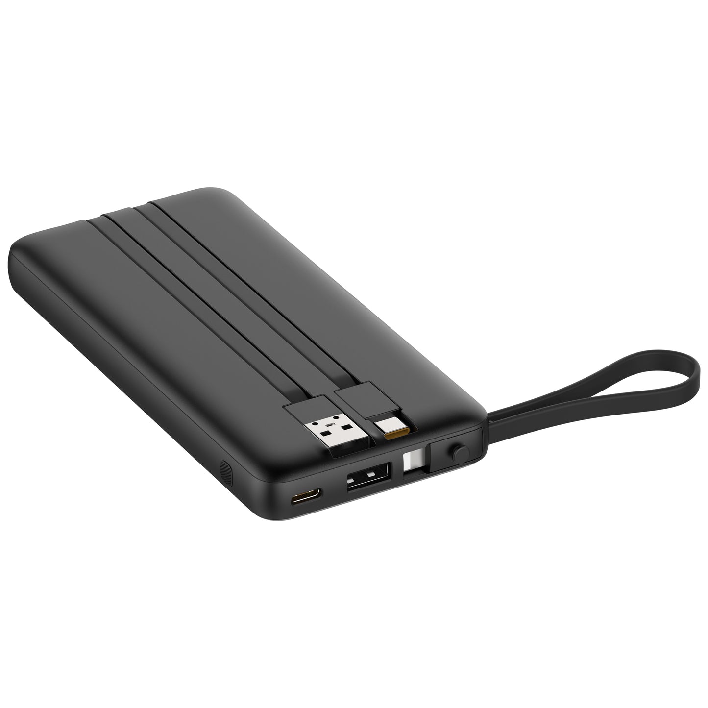 Powerbank 20.000 mAh mit integriertem USB-C-, USB-A- & Lightning-Kabel – Externer Akku mit Display und Schnellladefunktion