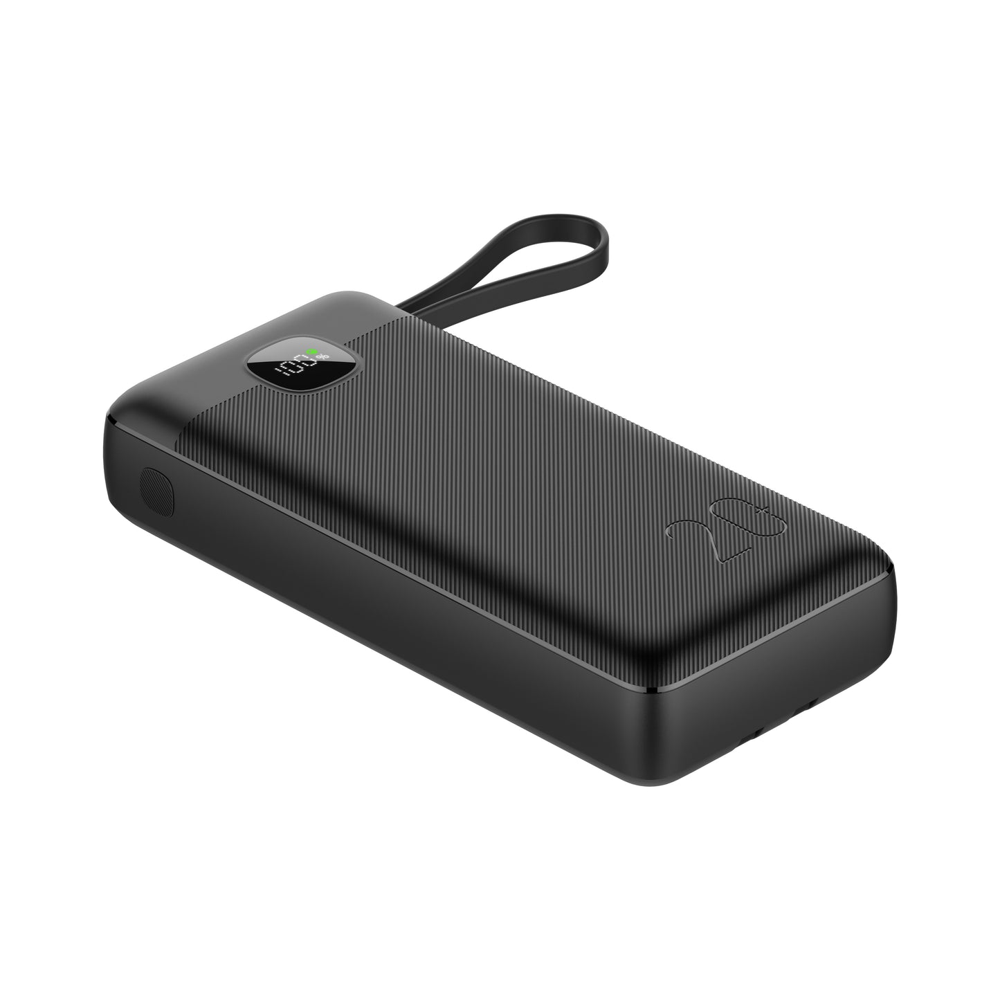 Powerbank 20.000 mAh mit integriertem USB-C-, USB-A- & Lightning-Kabel – Externer Akku mit Display und Schnellladefunktion