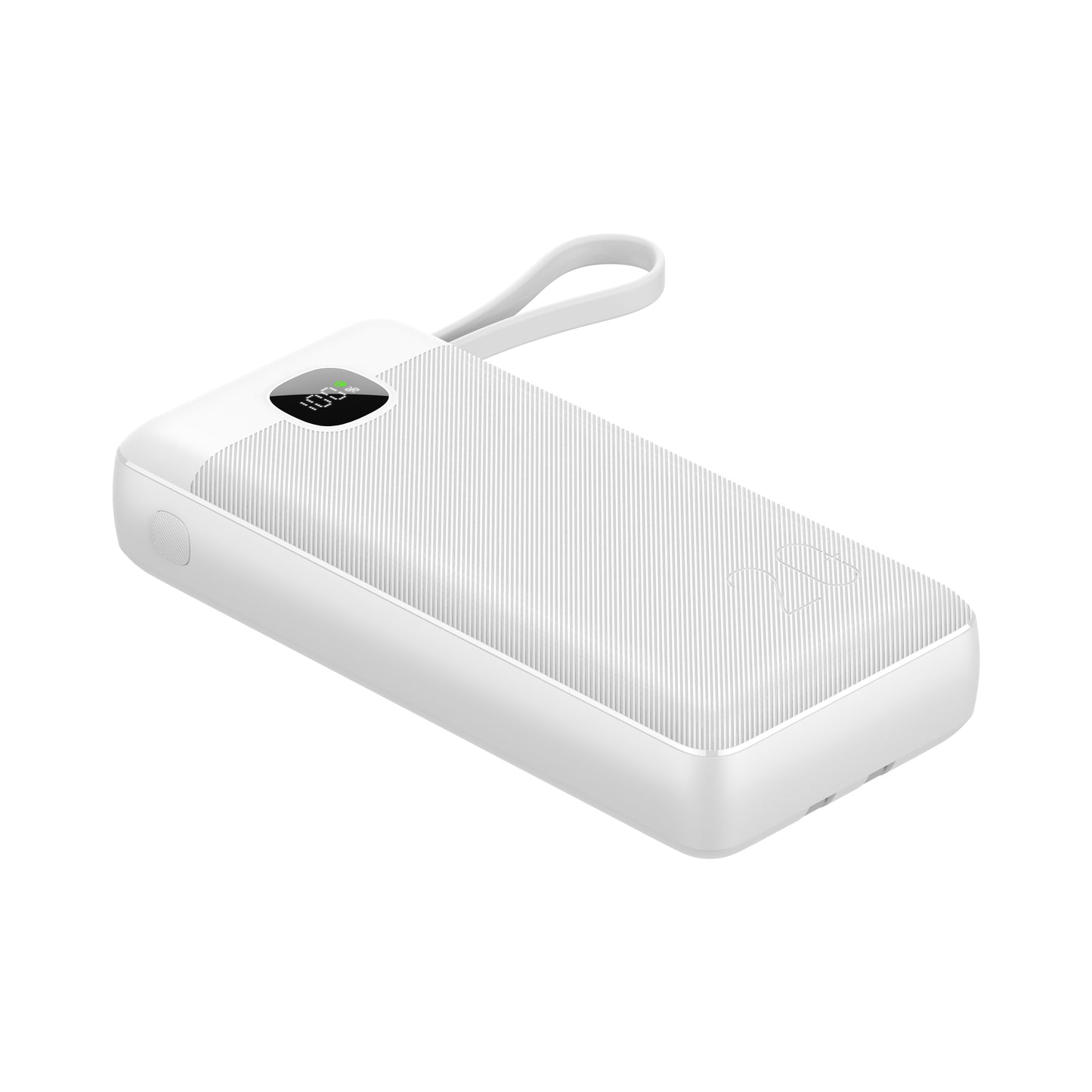 Powerbank 20.000 mAh mit integriertem USB-C-, USB-A- & Lightning-Kabel – Externer Akku mit Display und Schnellladefunktion