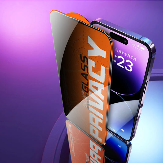9H Härte, Anti-Spiegel, Sichtschutzfolie,Kratzfest, Touch Empfindlich, 2.5D Gebogen, Einfaches Anbringen - Kompatibel mit iPhone 16, 15, 14, 13, 12, 11, Pro, Pro Max und weitere Maximaler Schutz mit Privacy Schutz Glas für iPhone