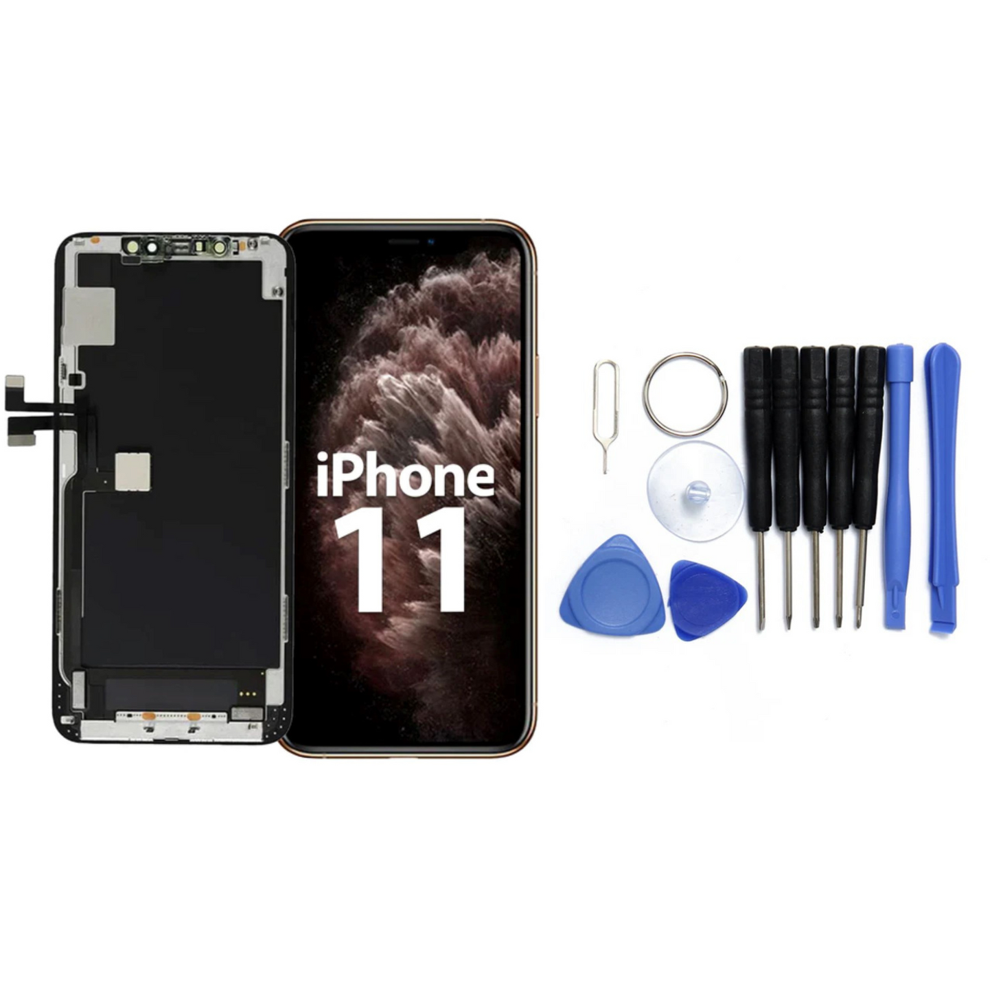 Display für iPhone Ersatzdisplay, Ersatzbildschirm mit 3D Touch, Digitizer & Rahmen – LCD/OLED Display für iPhone   für  16, 15, 14, 13, 12, 11, Pro & Pro Max, optional mit Werkzeugset