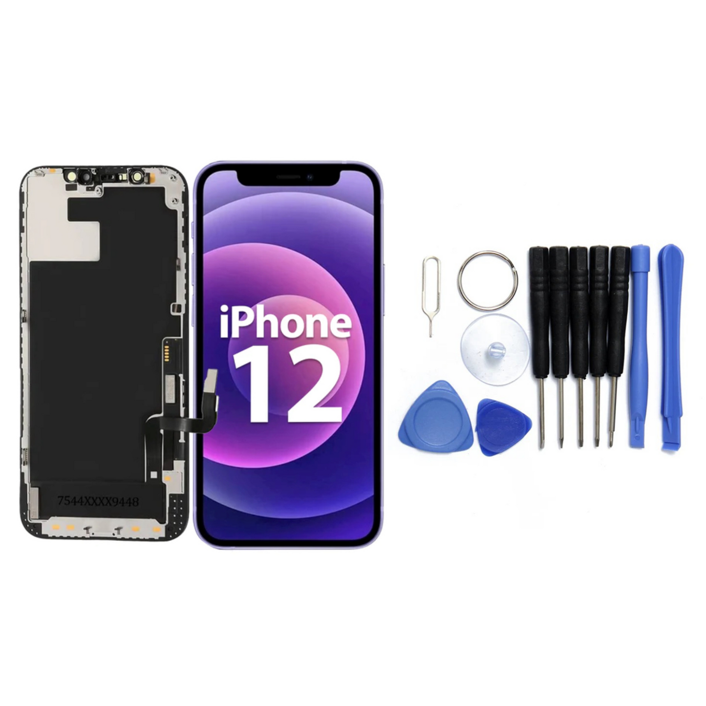 Display für iPhone Ersatzdisplay, Ersatzbildschirm mit 3D Touch, Digitizer & Rahmen – LCD/OLED Display für iPhone   für  16, 15, 14, 13, 12, 11, Pro & Pro Max, optional mit Werkzeugset