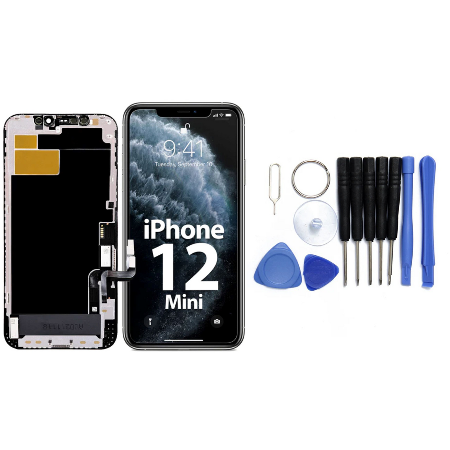 Display für iPhone Ersatzdisplay, Ersatzbildschirm mit 3D Touch, Digitizer & Rahmen – LCD/OLED Display für iPhone   für  16, 15, 14, 13, 12, 11, Pro & Pro Max, optional mit Werkzeugset