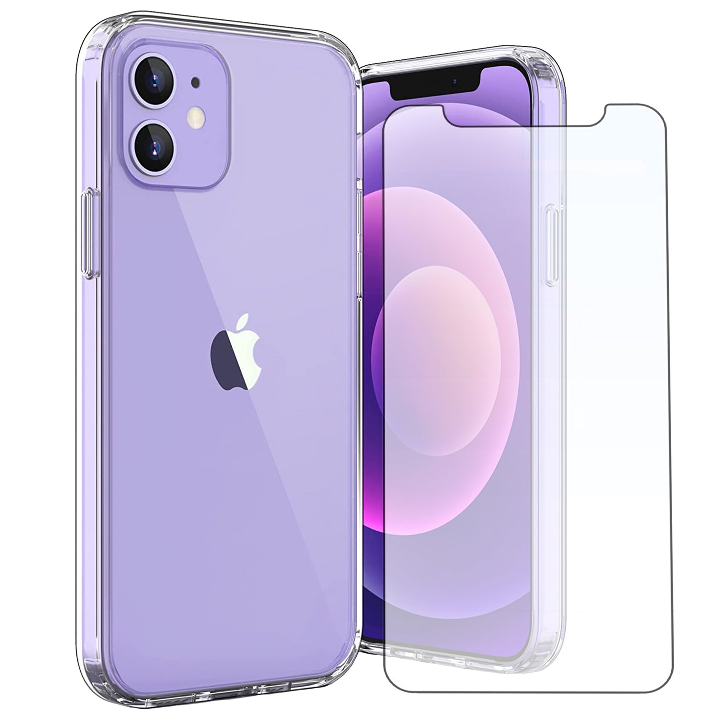 Hülle für iPhone Handyhülle Transparent, durchsichtig Schutzhülle, iPhone Clear Case, Stoßfest, Kratzfest mit Displayschutz