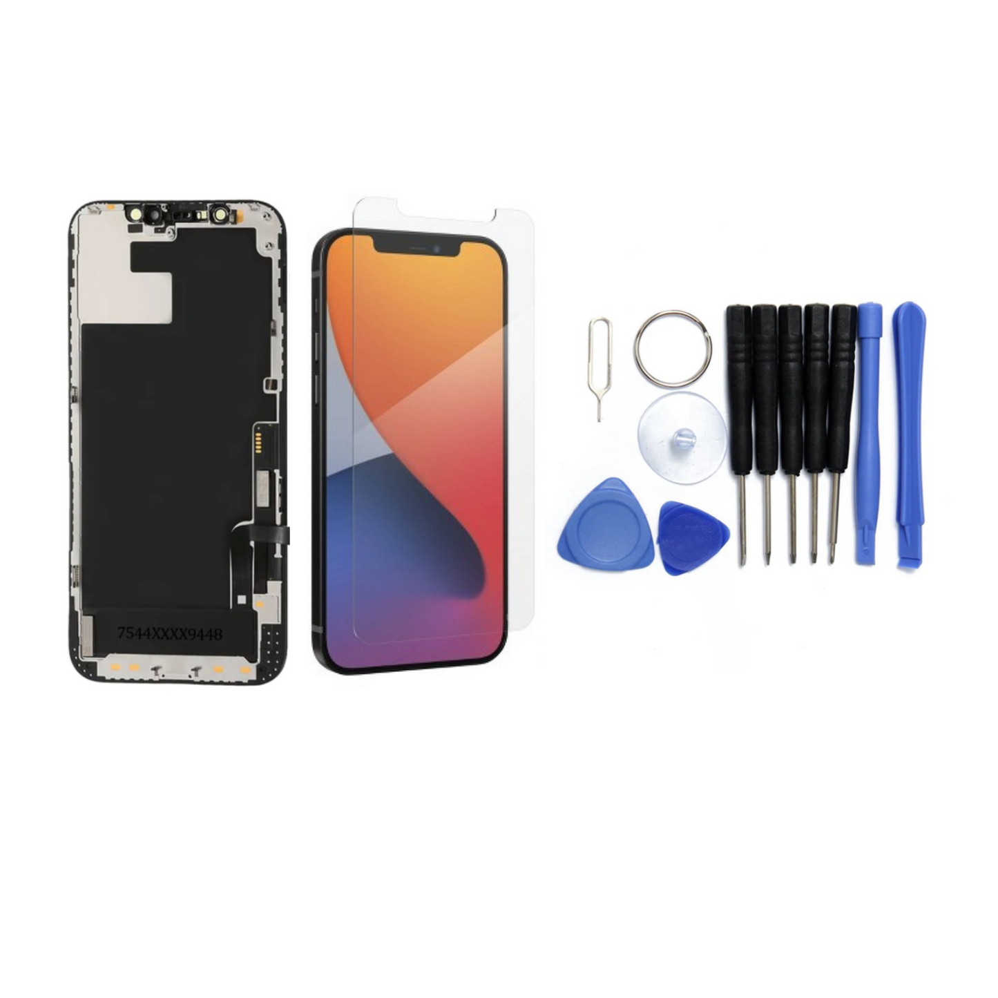 Display für iPhone Ersatzdisplay, Ersatzbildschirm mit 3D Touch, Digitizer & Rahmen – LCD/OLED Display für iPhone   für  16, 15, 14, 13, 12, 11, Pro & Pro Max, optional mit Werkzeugset