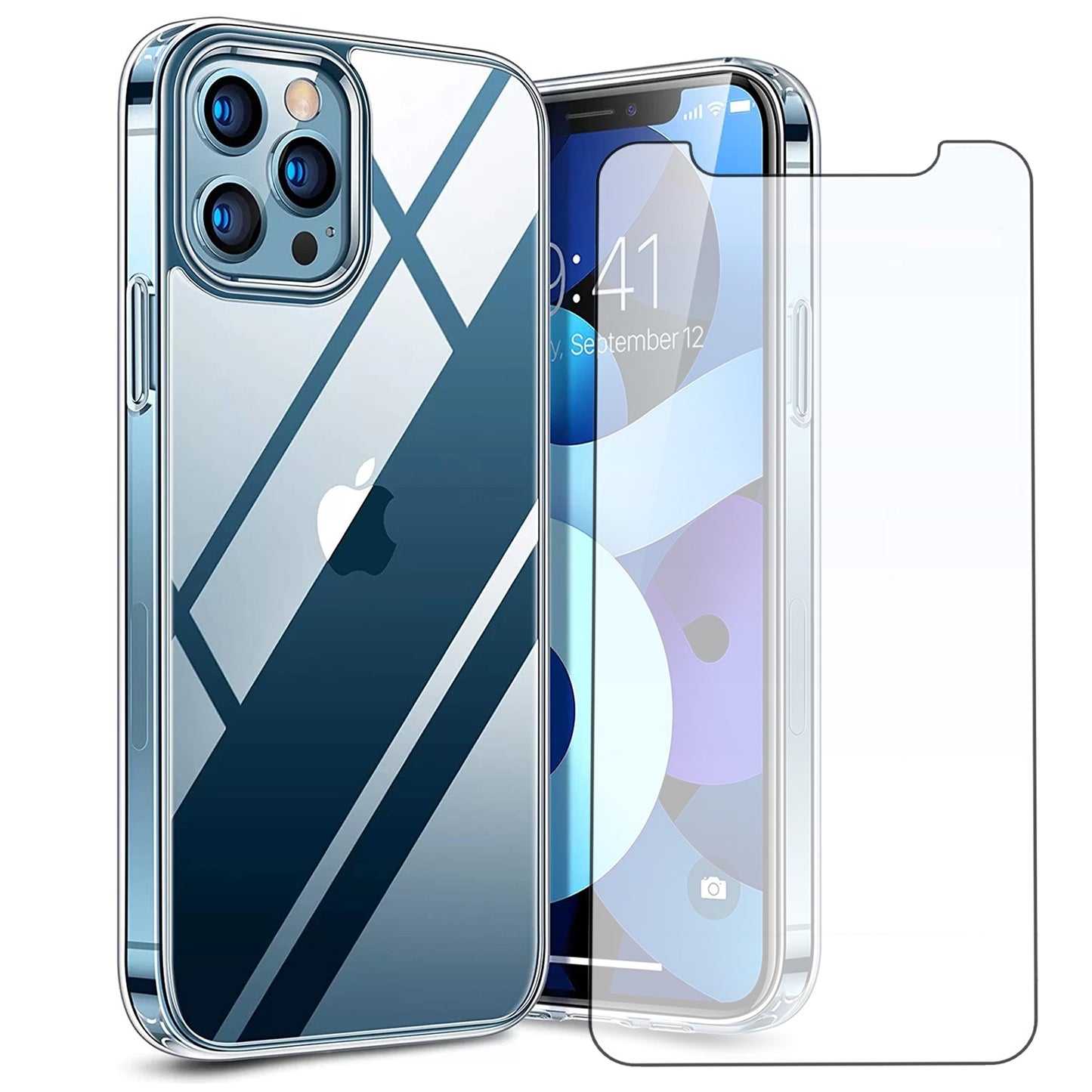 Hülle für iPhone Handyhülle Transparent, durchsichtig Schutzhülle, iPhone Clear Case, Stoßfest, Kratzfest mit Displayschutz