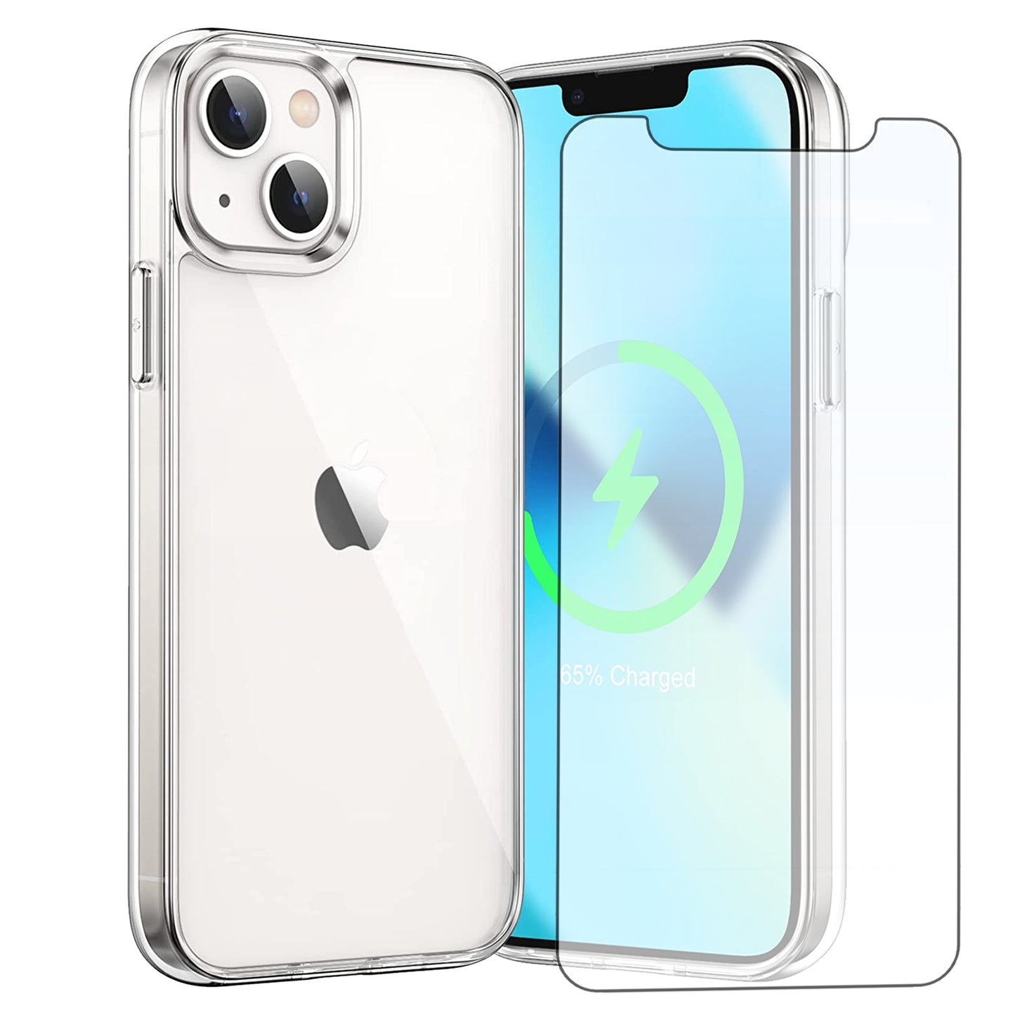 Hülle für iPhone Handyhülle Transparent, durchsichtig Schutzhülle, iPhone Clear Case, Stoßfest, Kratzfest mit Displayschutz