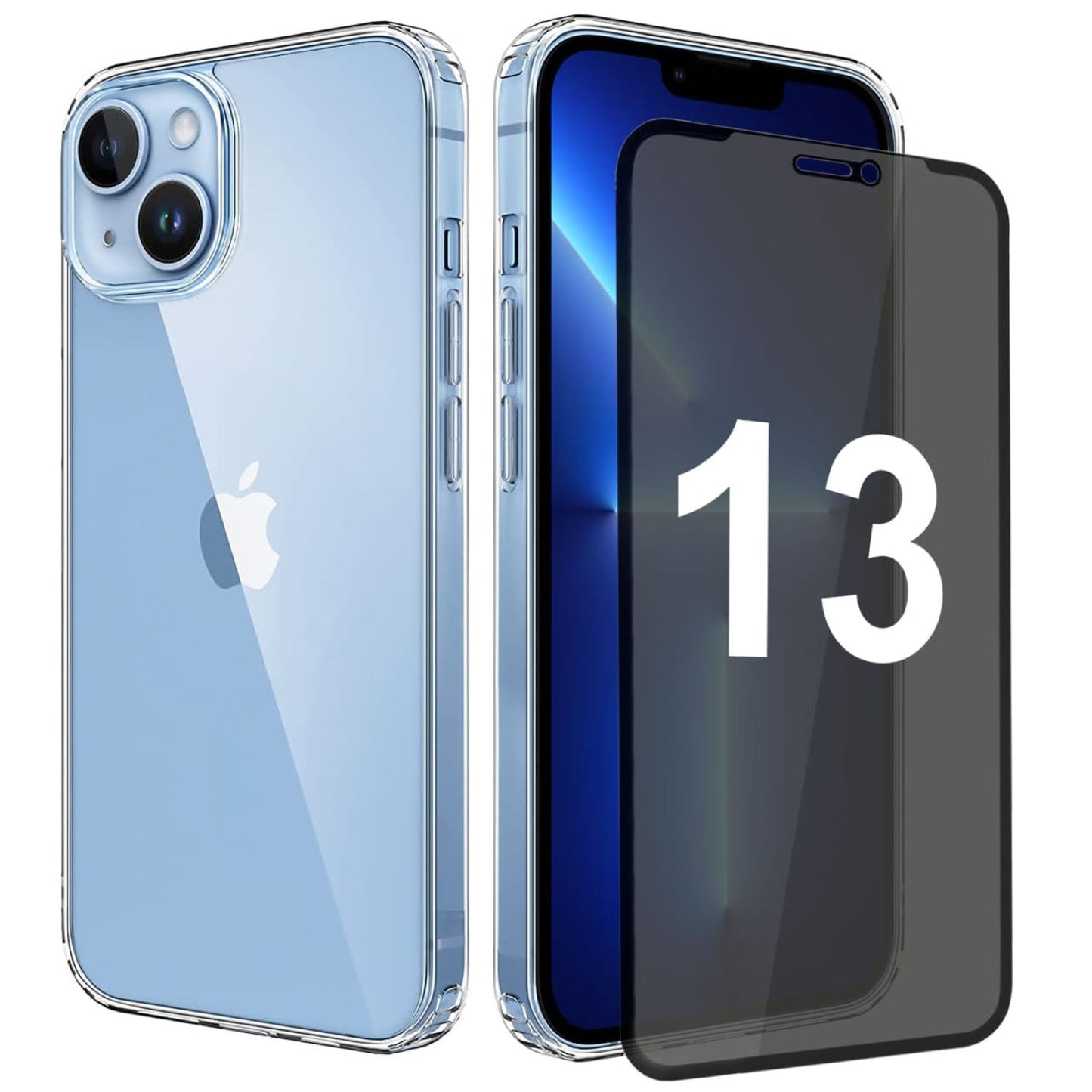 Hülle für iPhone Handyhülle Transparent, durchsichtig Schutzhülle, iPhone Clear Case, Stoßfest, Kratzfest mit Displayschutz