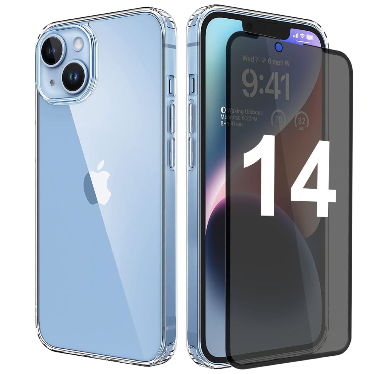 Hülle für iPhone Handyhülle Transparent, durchsichtig Schutzhülle, iPhone Clear Case, Stoßfest, Kratzfest mit Displayschutz