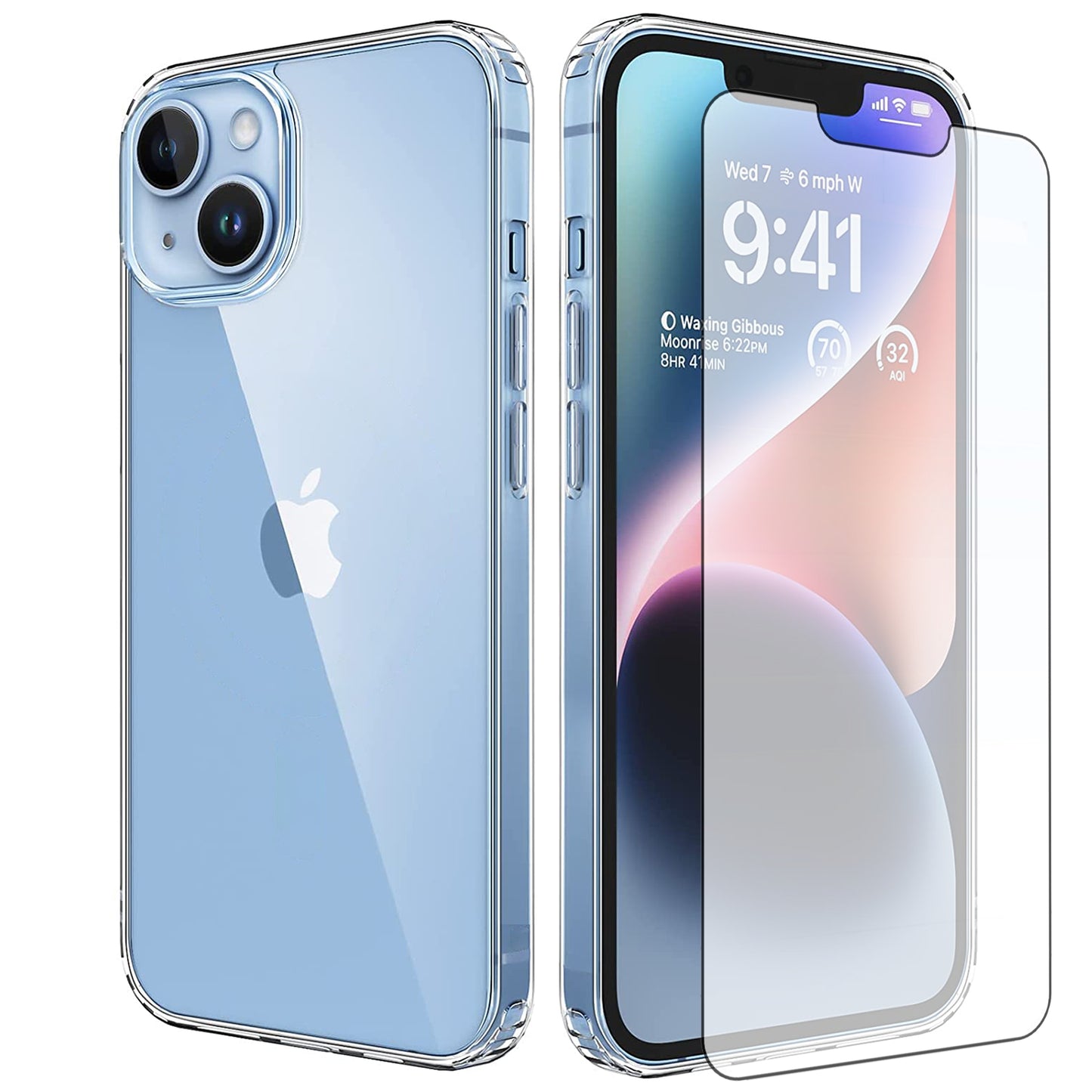 Hülle für iPhone Handyhülle Transparent, durchsichtig Schutzhülle, iPhone Clear Case, Stoßfest, Kratzfest mit Displayschutz