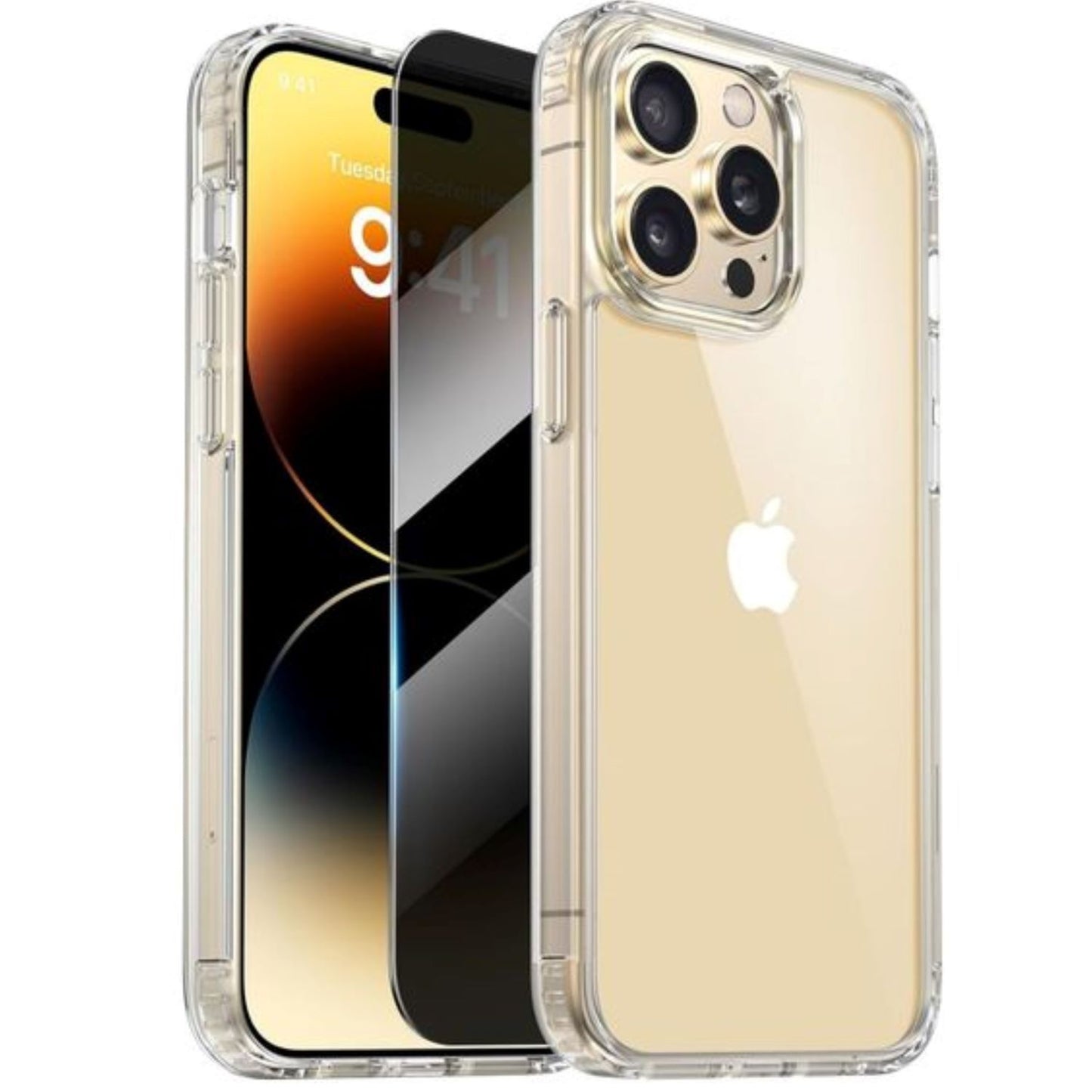 Hülle für iPhone Handyhülle Transparent, durchsichtig Schutzhülle, iPhone Clear Case, Stoßfest, Kratzfest mit Displayschutz