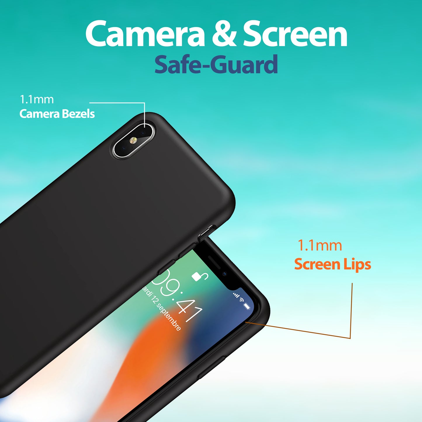 Schwarze iPhone Hülle – Matte Handyhülle, Stoßfestes iPhone Case, Kratzfeste Schutzhülle, Handy Schale mit Displayschutz