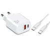 USB C Ladegerät USB-Netzteil Schnellladegerät Handy-Ladegerät Schnellladegerät USB-C + USB-A , Dual-Port Charger, Schnellladen für iPhone, iPad, Samsung, Google Pixel, Tablet & mehr