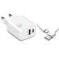 Ladegerät Doppelanschluss  Schnellladegerät USB-C + USB-A , Dual-Port Charger, Schnellladen für iPhone, iPad, Samsung, Google Pixel, Tablet & mehr