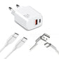 Ladegerät Doppelanschluss  Schnellladegerät USB-C + USB-A , Dual-Port Charger, Schnellladen für iPhone, iPad, Samsung, Google Pixel, Tablet & mehr