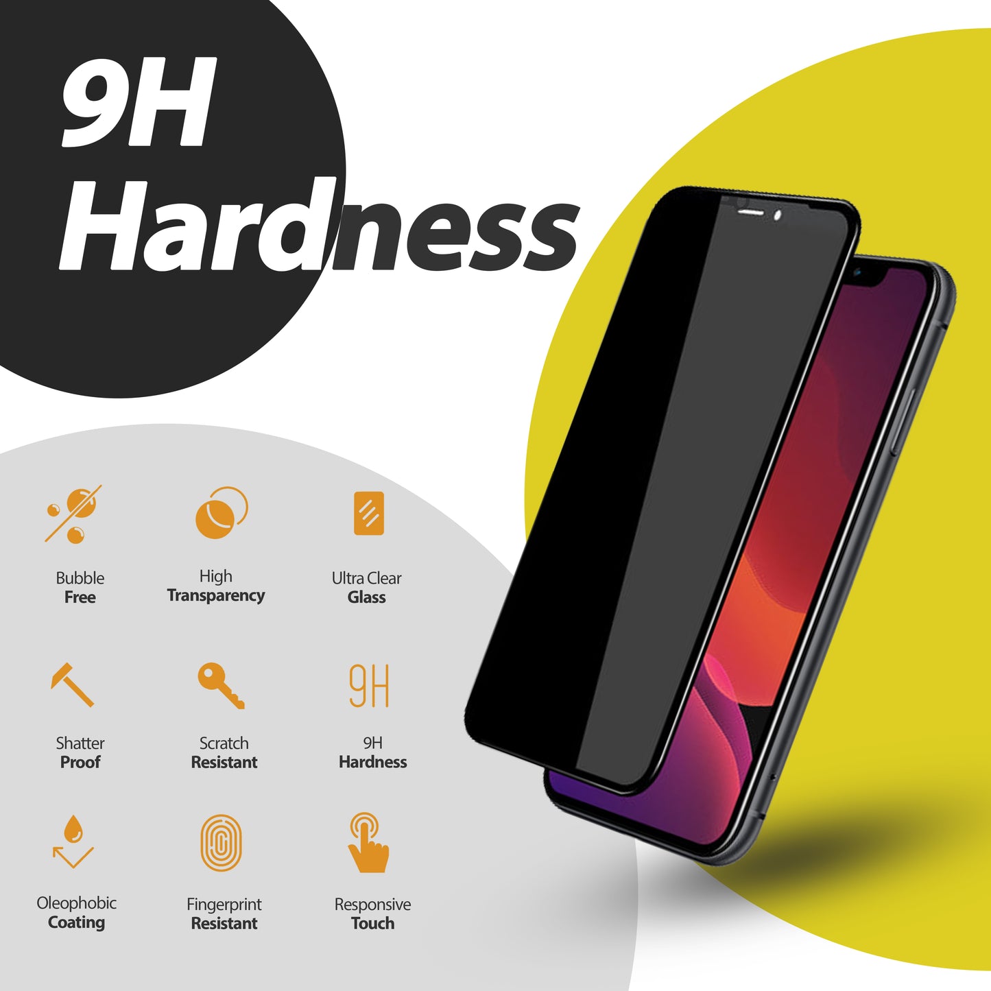 Anti-Spion Displayschutzfolie für iPhone – Sichtschutzfolie Privacy Schutzglas aus gehärtetem Glas, kratzfest, blasenfrei, einfache Installation für  16, 15, 14, 13, 12, 11, Pro & Pro Max