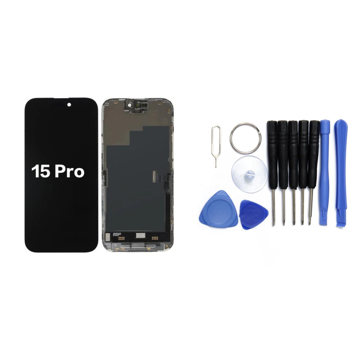 Display für iPhone Ersatzdisplay, Ersatzbildschirm mit 3D Touch, Digitizer & Rahmen – LCD/OLED Display für iPhone   für  16, 15, 14, 13, 12, 11, Pro & Pro Max, optional mit Werkzeugset