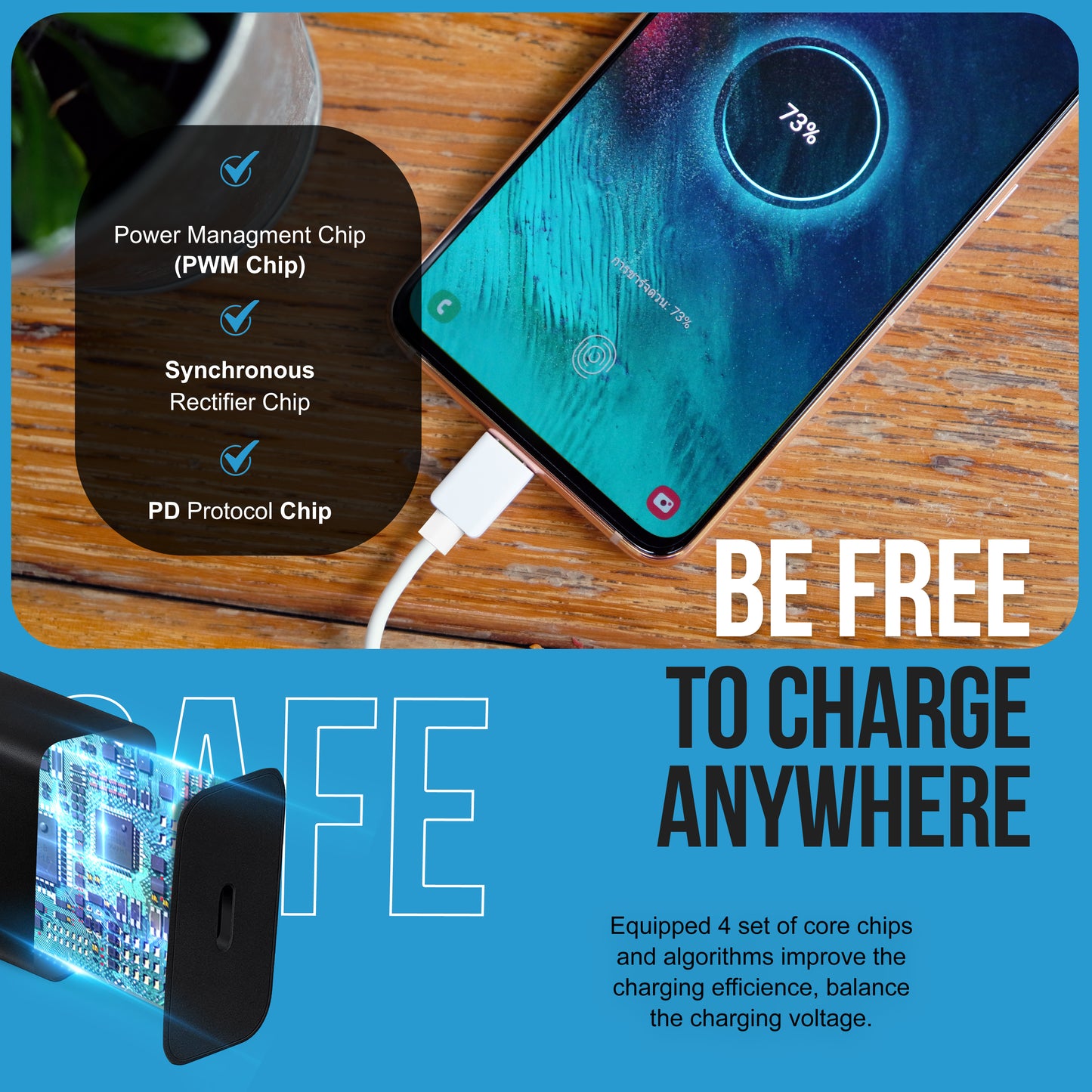 25W USB-C Schnellladegerät mit USB-C oder ios Ladekabel für iPhone – Kompatibel mit iPhone, Samsung Galaxy, iPad, MacBook, Huawei, Xiaomi, OnePlus, Google Pixel – PD 3.0 Netzteil für schnelles Laden