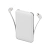 Powerbank 5000 mAh mit integriertem USB-C & Lightning Kabel – Zusatzakku mit Statusanzeige und USB-A/USB-C Anschluss