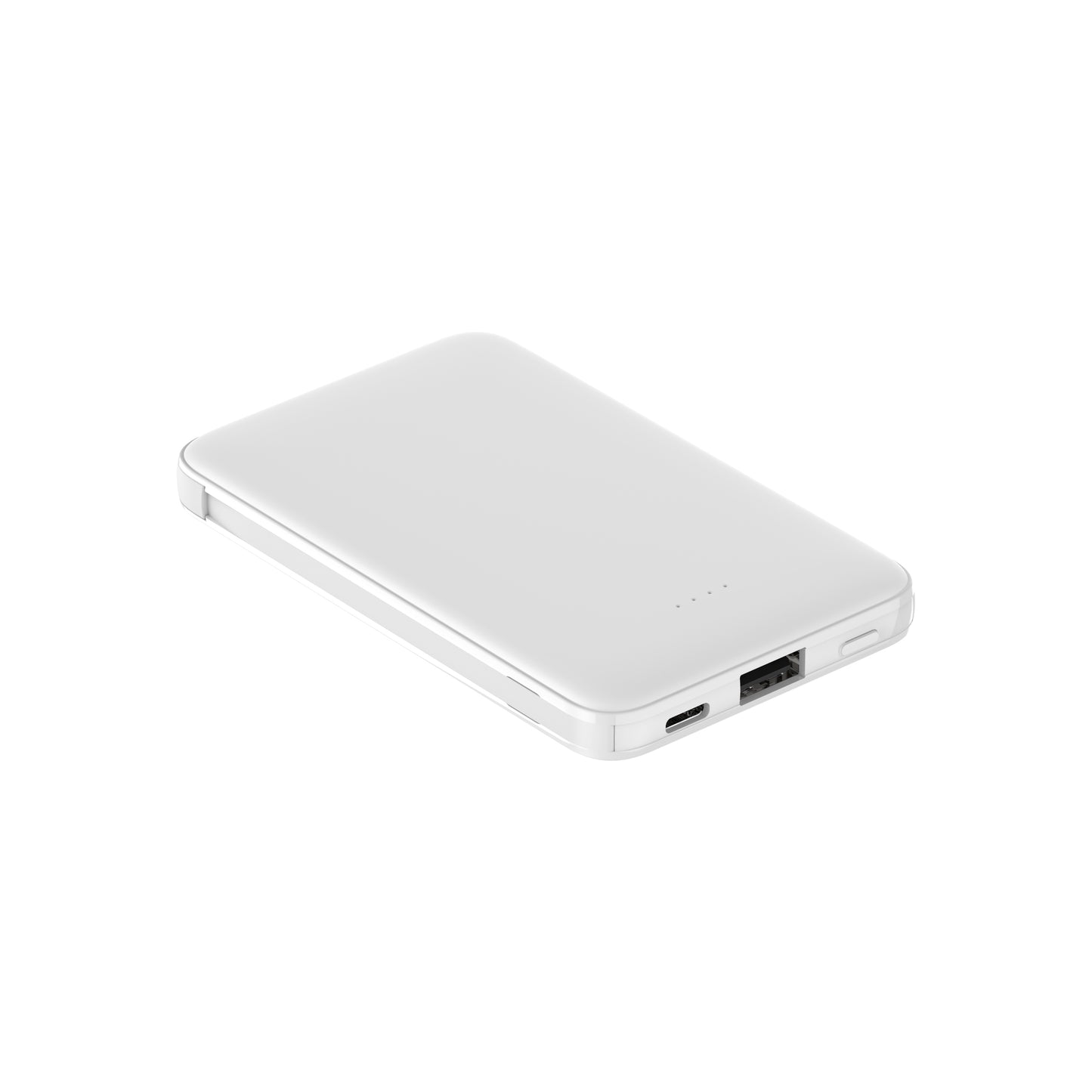 Powerbank 5000 mAh mit integriertem USB-C & Lightning Kabel – Zusatzakku mit Statusanzeige und USB-A/USB-C Anschluss