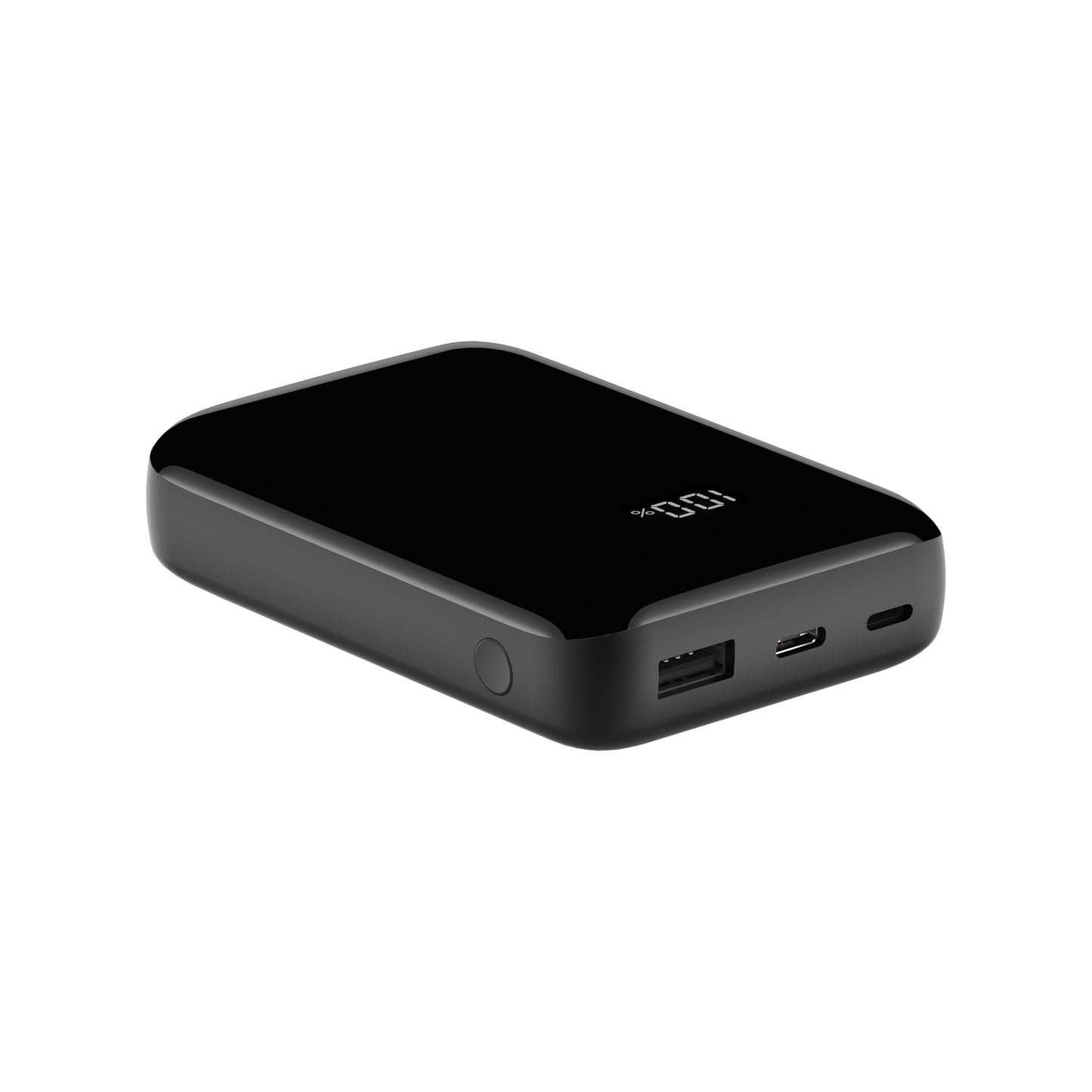 Powerbank 10.000 mAh mit Display – Kompakt, USB-C, USB-A & Lightning, Schnellladefunktion