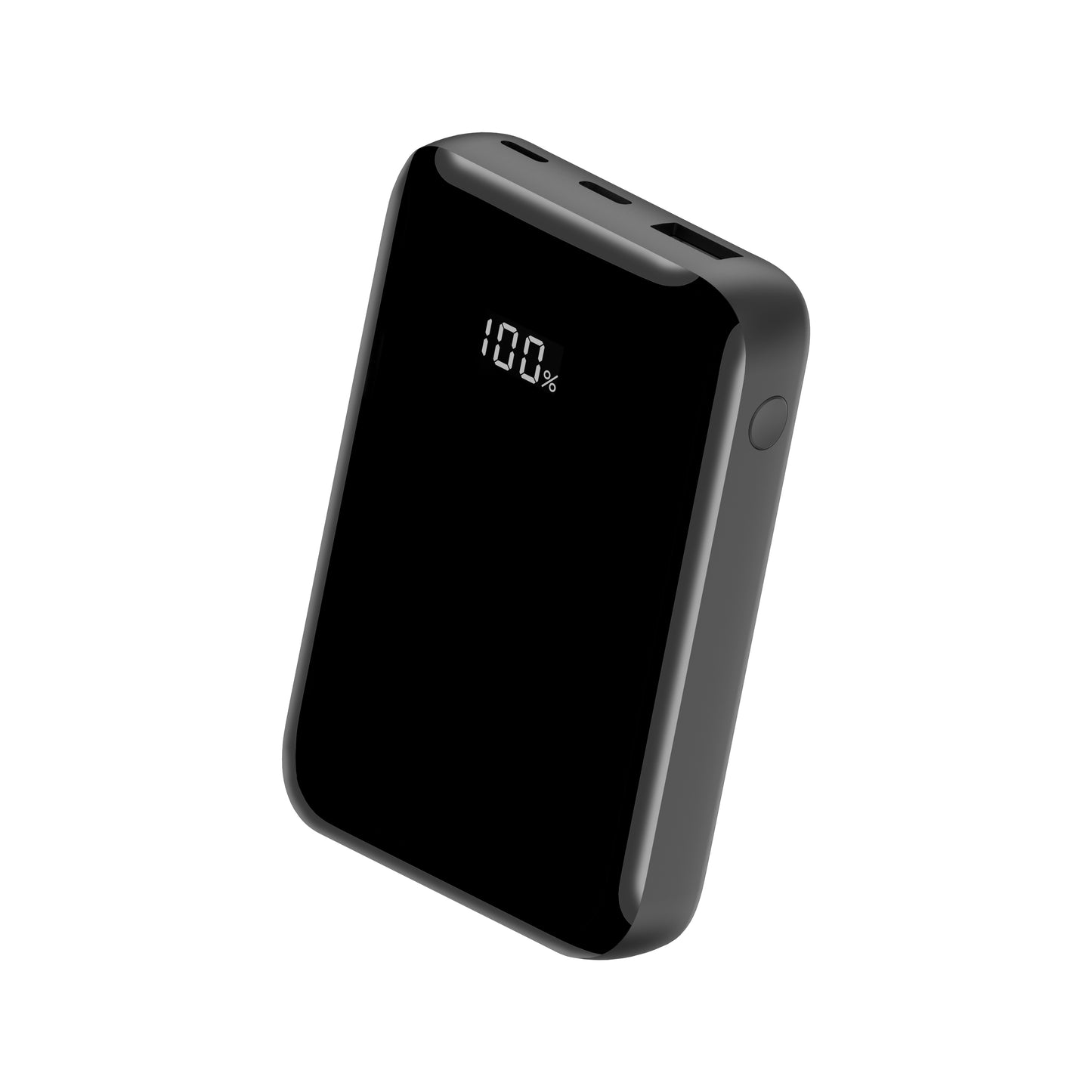 Powerbank 10.000 mAh mit Display – Kompakt, USB-C, USB-A & Lightning, Schnellladefunktion