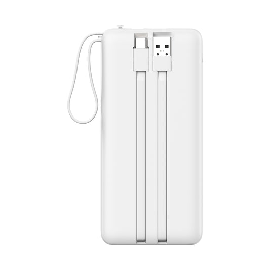 Powerbank 20.000 mAh mit integriertem USB-C-, USB-A- & Lightning-Kabel – Externer Akku mit Display und Schnellladefunktion