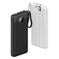 Powerbank 20.000 mAh mit integriertem USB-C-, USB-A- & Lightning-Kabel – Externer Akku mit Display und Schnellladefunktion