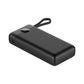 Powerbank 20.000 mAh mit integriertem USB-C-, USB-A- & Lightning-Kabel – Externer Akku mit Display und Schnellladefunktion
