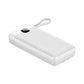 Powerbank 20.000 mAh mit integriertem USB-C-, USB-A- & Lightning-Kabel – Externer Akku mit Display und Schnellladefunktion