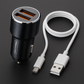 Doppel-USB-Autoladegerät – Schnellladegerät fürs Auto mit 2 USB-Anschlüssen – Kompatibel mit iPhone, Samsung, Android & mehr