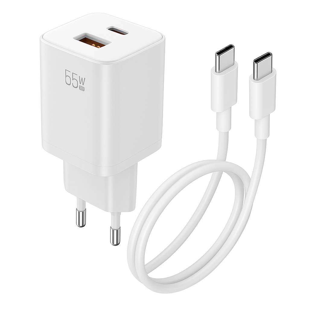 Schnellladegerät USB-C Ladegerät 65 EUniverselles Netzteil  – Kompatibel mit MacBook, iPhone, Samsung & mehr