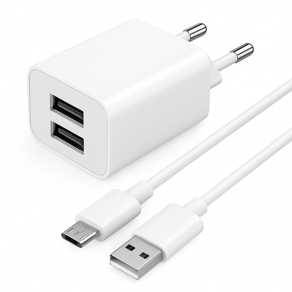 Doppel Schnellladegerät – 2x USB-A Ports – Kompatibel mit iPhone Samsung Galaxy iPad, Huawei, Xiaomi, OnePlus, Google Pixel