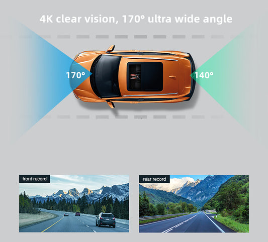 Dashcam 4K Ultra HD mit Nachtsicht, WiFi & GPS – Auto Kamera mit Weitwinkel