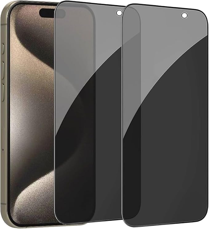 Anti-Spion Displayschutzfolie für iPhone – Sichtschutzfolie Privacy Schutzglas aus gehärtetem Glas, kratzfest, blasenfrei, einfache Installation für  16, 15, 14, 13, 12, 11, Pro & Pro Max