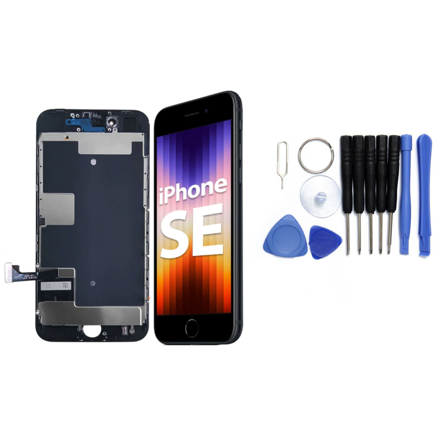 Display für iPhone Ersatzdisplay, Ersatzbildschirm mit 3D Touch, Digitizer & Rahmen – LCD/OLED Display für iPhone   für  16, 15, 14, 13, 12, 11, Pro & Pro Max, optional mit Werkzeugset