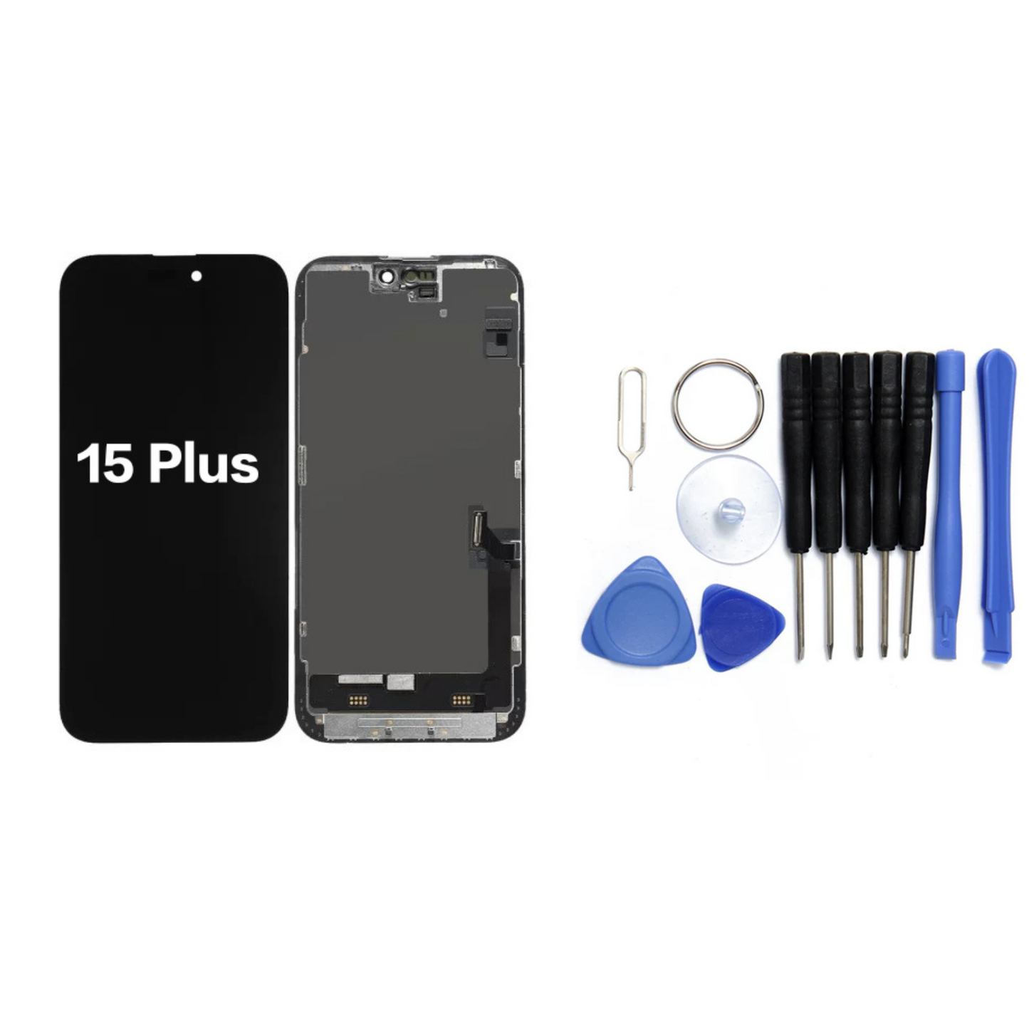 Display für iPhone Ersatzdisplay, Ersatzbildschirm mit 3D Touch, Digitizer & Rahmen – LCD/OLED Display für iPhone   für  16, 15, 14, 13, 12, 11, Pro & Pro Max, optional mit Werkzeugset