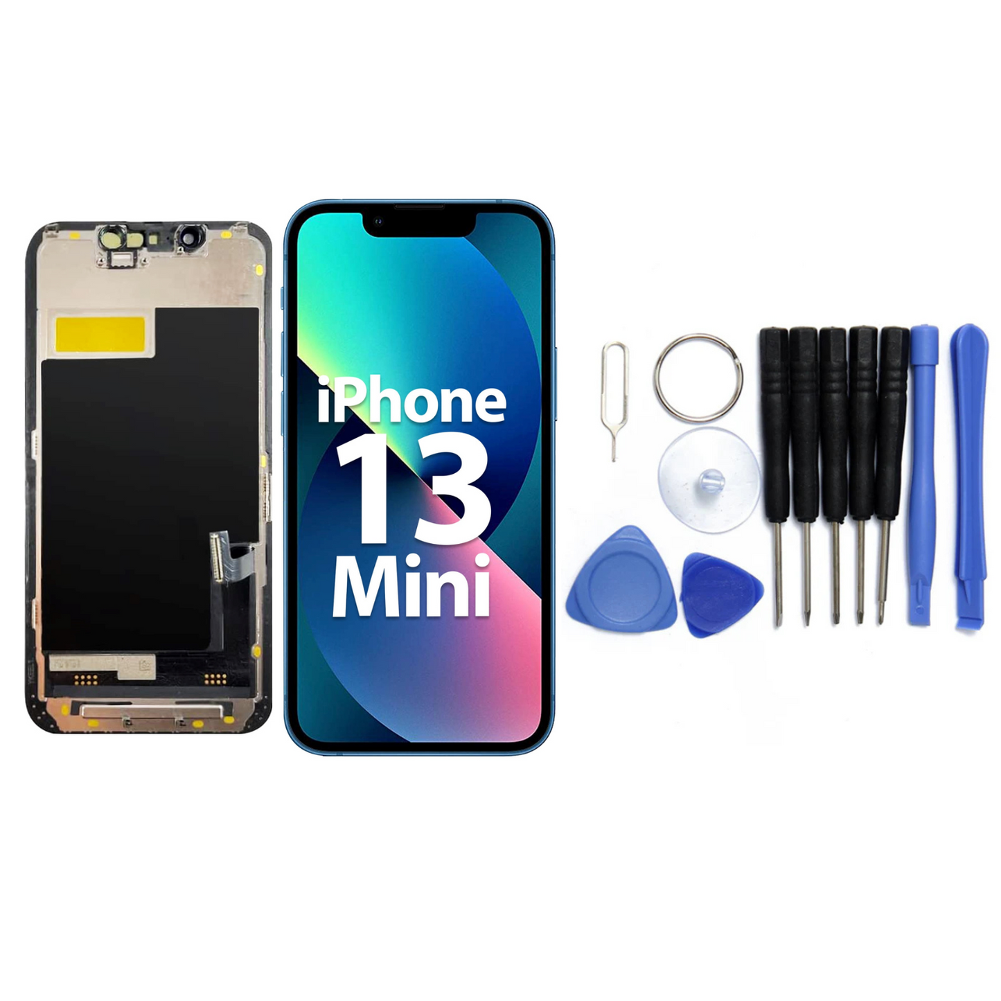 Display für iPhone Ersatzdisplay, Ersatzbildschirm mit 3D Touch, Digitizer & Rahmen – LCD/OLED Display für iPhone   für  16, 15, 14, 13, 12, 11, Pro & Pro Max, optional mit Werkzeugset