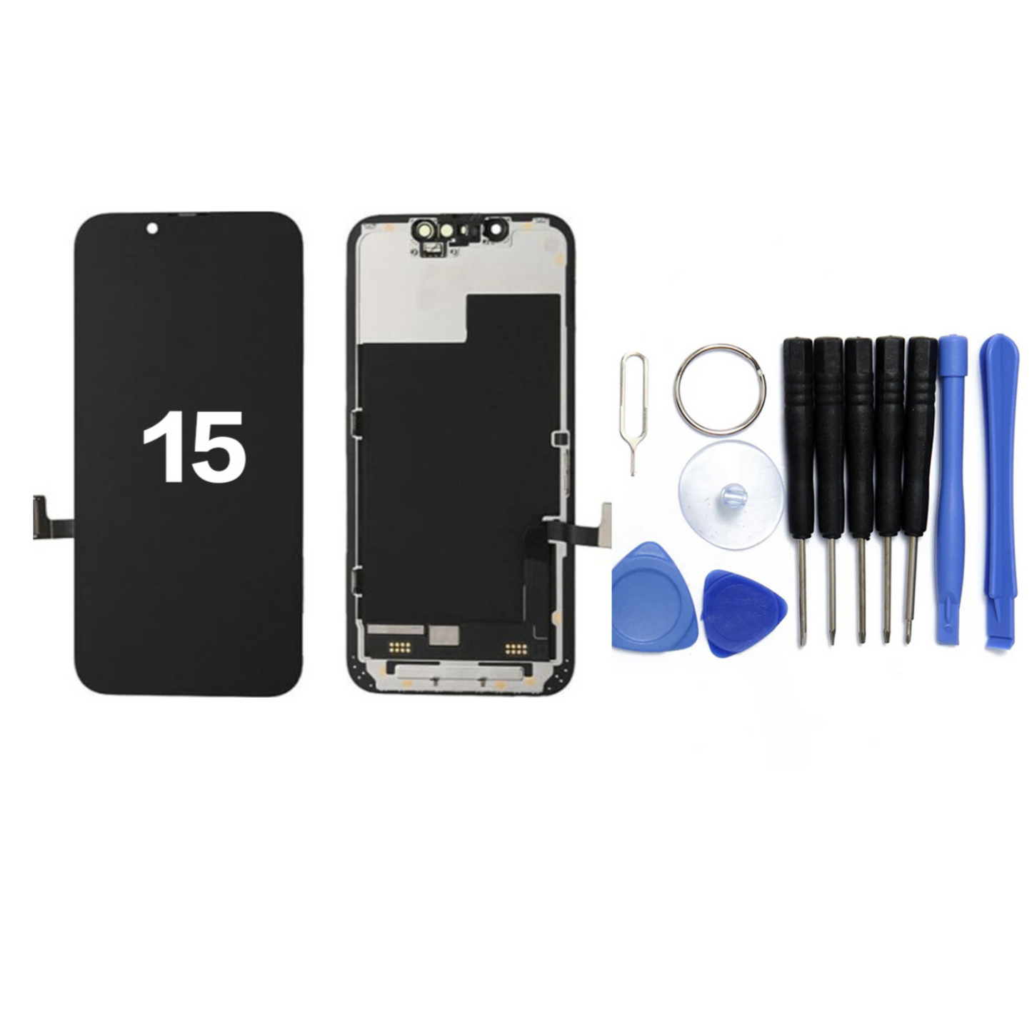 Display für iPhone Ersatzdisplay, Ersatzbildschirm mit 3D Touch, Digitizer & Rahmen – LCD/OLED Display für iPhone   für  16, 15, 14, 13, 12, 11, Pro & Pro Max, optional mit Werkzeugset