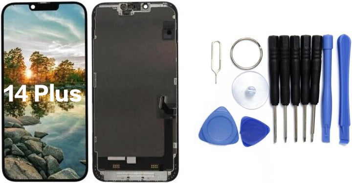 Display für iPhone Ersatzdisplay, Ersatzbildschirm mit 3D Touch, Digitizer & Rahmen – LCD/OLED Display für iPhone   für  16, 15, 14, 13, 12, 11, Pro & Pro Max, optional mit Werkzeugset