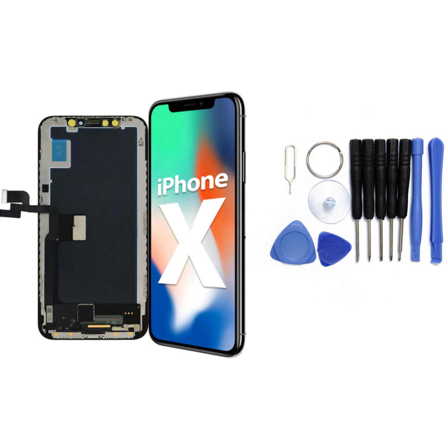 Display für iPhone Ersatzdisplay, Ersatzbildschirm mit 3D Touch, Digitizer & Rahmen – LCD/OLED Display für iPhone   für  16, 15, 14, 13, 12, 11, Pro & Pro Max, optional mit Werkzeugset