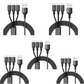 3-in-1 Ladekabel – Universelles 3-in-1 Kabel mit für Ios, für Iphone, USB-C & Micro USB – Schnelles Aufladen, High-Speed Datenübertragung, Knickfest & Knotenfrei – Kompatibel mit iPhone, Android, Tablets & mehr