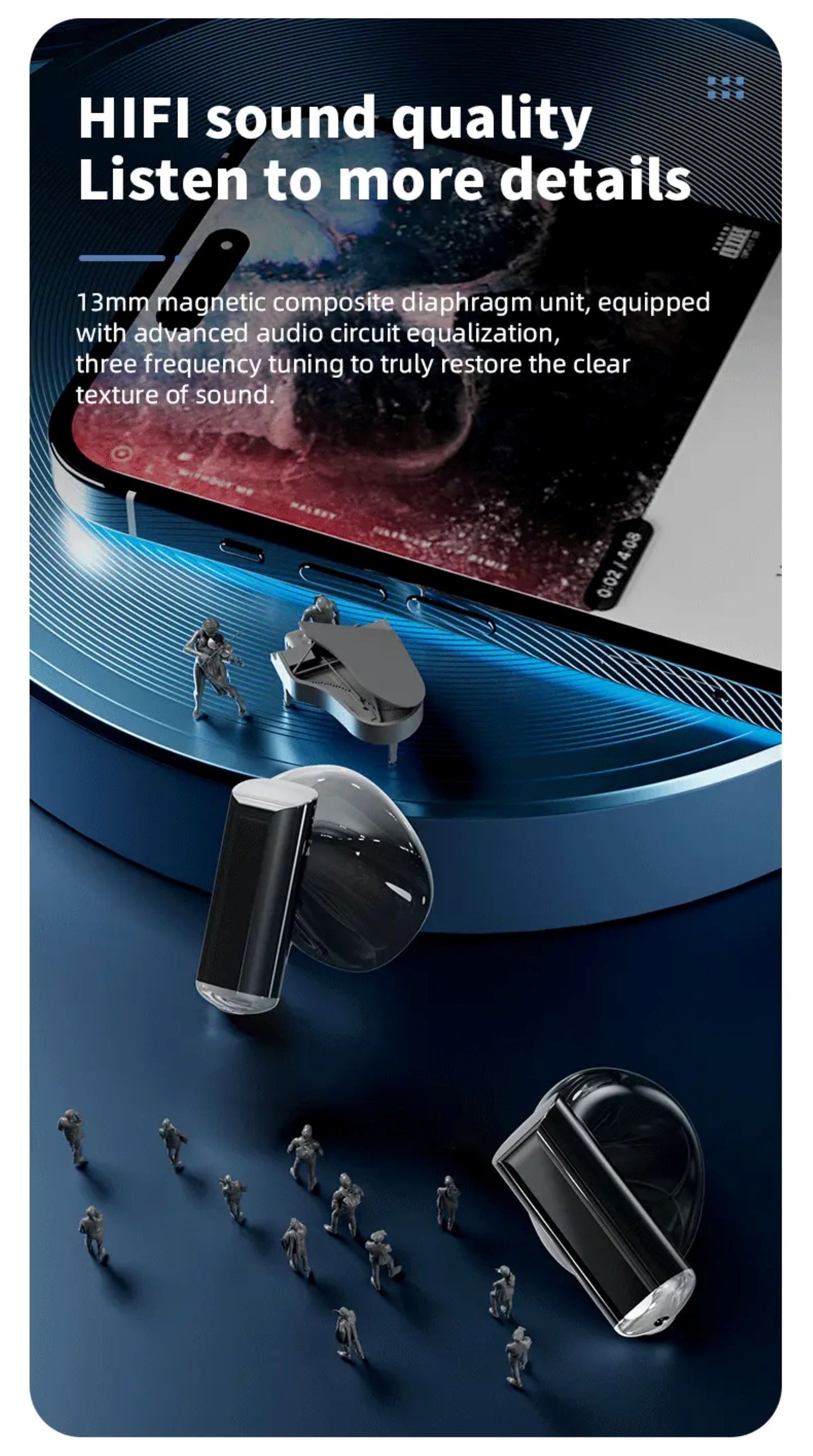 Bluetooth In-Ear Kopfhörer mit LCD-Display