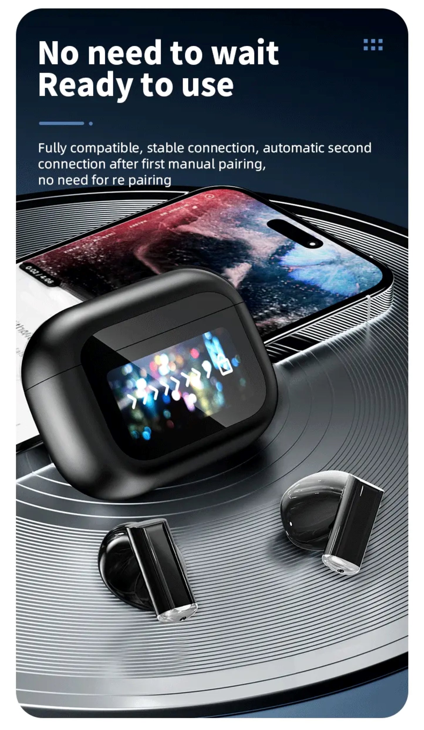 Bluetooth In-Ear Kopfhörer mit LCD-Display