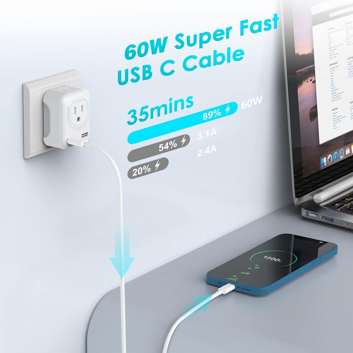 USB-C Schnellladekabel 1m/2m – Power Delivery, USB-A oder Typ-C zu Typ-C, 1/2/3/5/10 Stück für Samsung, iPhone, iPad, MacBook, Android & mehr