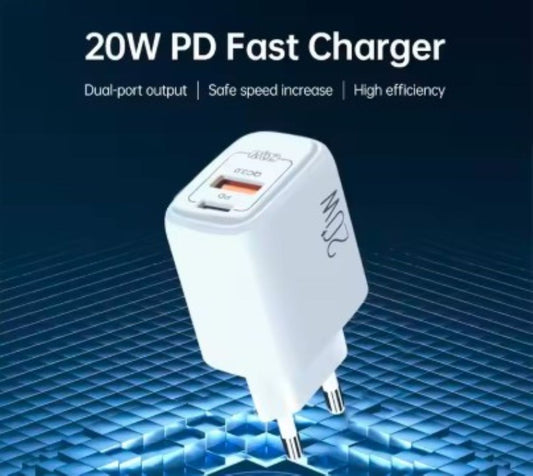 Ladegerät Doppelanschluss  Schnellladegerät USB-C + USB-A , Dual-Port Charger, Schnellladen für iPhone, iPad, Samsung, Google Pixel, Tablet & mehr