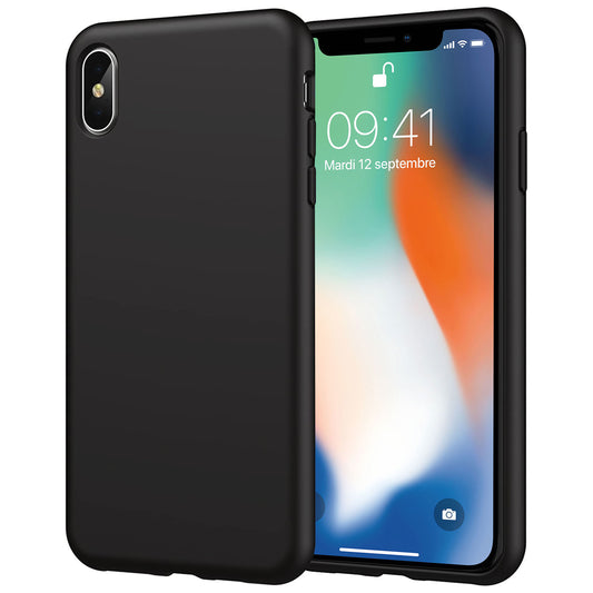Schwarze iPhone Hülle – Matte Handyhülle, Stoßfestes iPhone Case, Kratzfeste Schutzhülle, Handy Schale mit Displayschutz