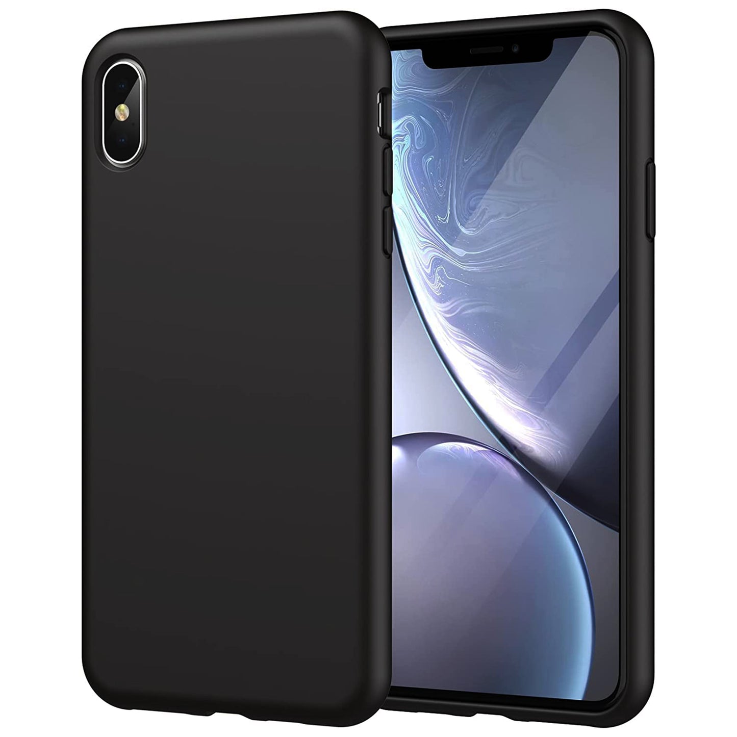 Schwarze iPhone Hülle – Matte Handyhülle, Stoßfestes iPhone Case, Kratzfeste Schutzhülle, Handy Schale mit Displayschutz